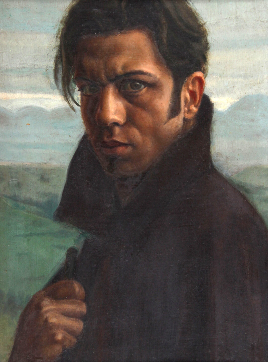 Autoportrait aux volcans. 1929. Huile sur toile. (Photo Serge Seguin)