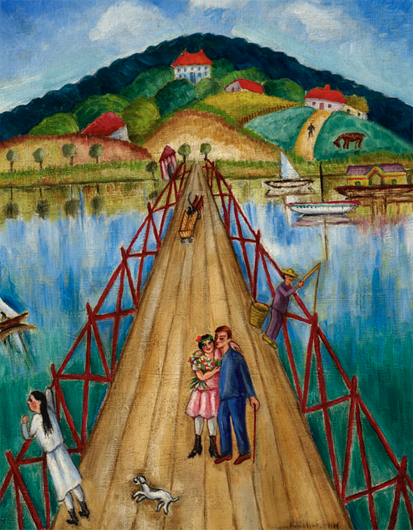 Chana Kowalska. Le pont.1937. (Ben Uri Gallery Museum, Londres).